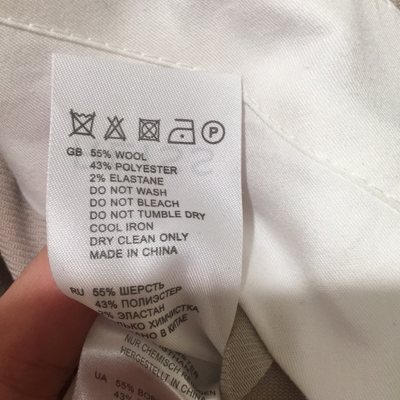 REISS Miller high rise straight leg pintuck trousers in stone color NWOT - Picture 14 of 17